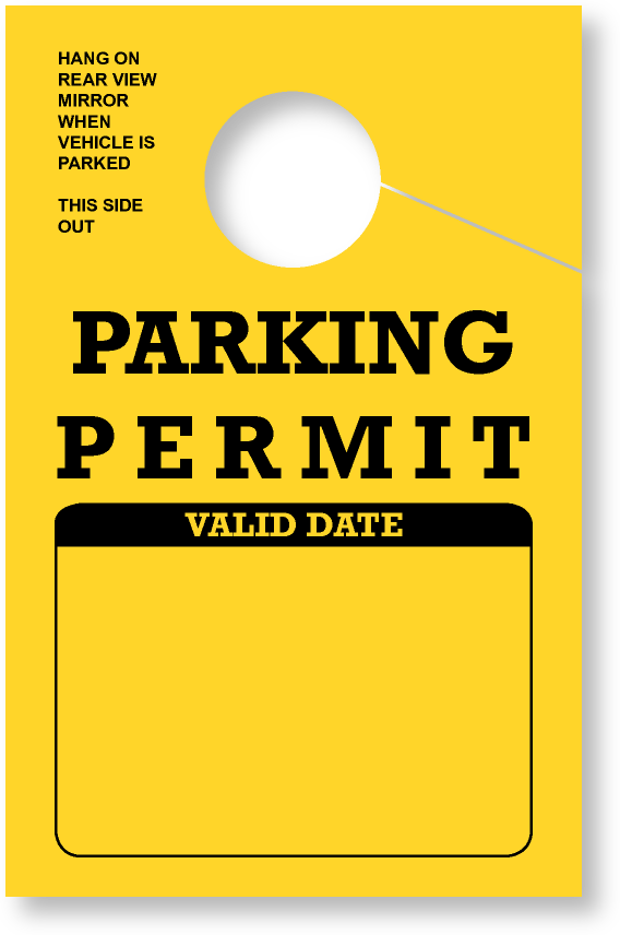 Parking Permit Hang Tag | Bright-Yellow | TropicTags.com 