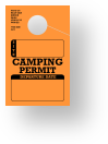 In-Stock Camping Permit Hang Tag | Orange 