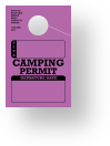 In-Stock Camping Permit Hang Tag | Purple 