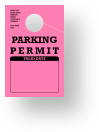 Parking Permit Hang Tag | Pink | TropicTags.com 