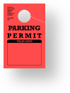 Parking Permit Hang Tag | Red | TropicTags.com 