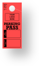 Customizable RV Parking Pass Hanging Mirror Tag | Red 