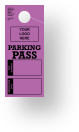 Customizable RV Parking Pass Hanging Mirror Tag | Purple 