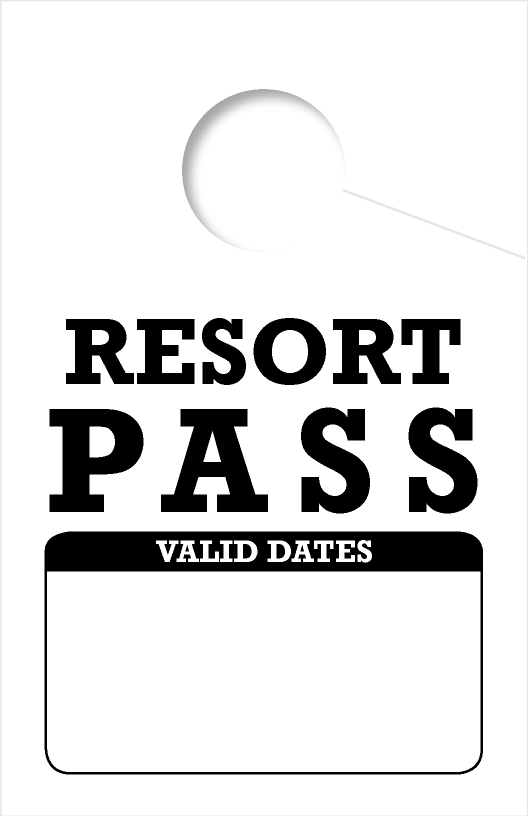 In Stock Resort Pass Hang Tag | White 