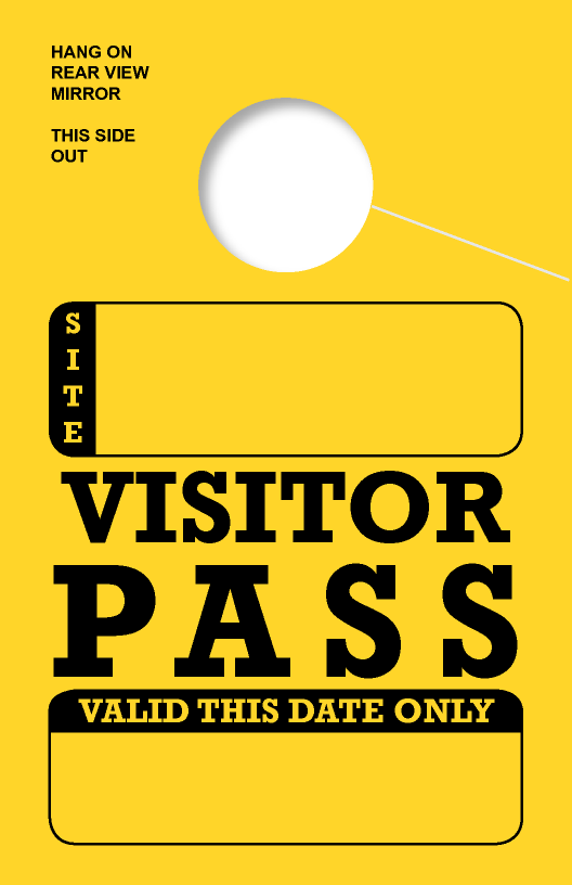 In Stock Visitor Pass Hang Tag | Bright-Yellow 