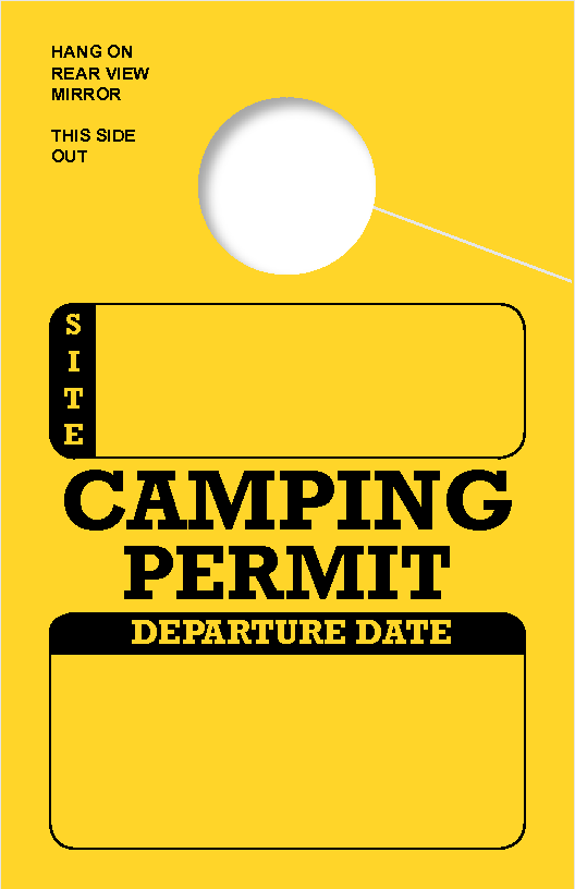 In-Stock Camping Permit Hang Tag | Bright-Yellow 