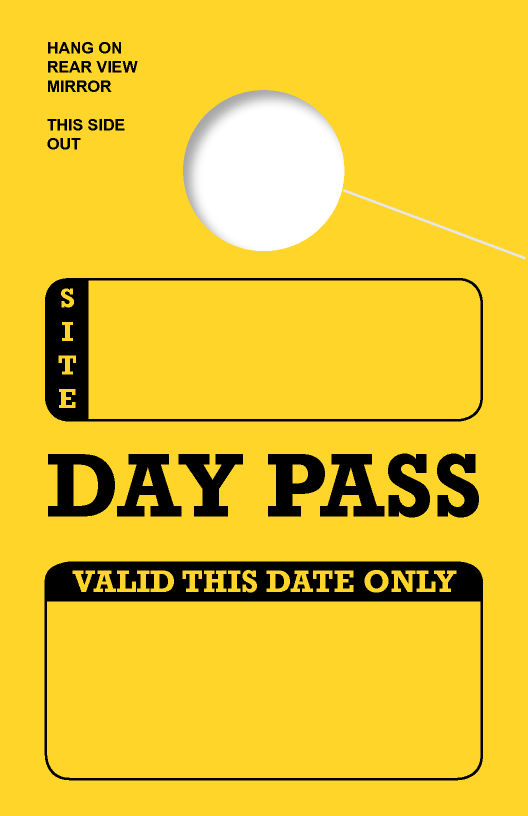 In Stock Day Pass Hang Tag | Bright-Yellow 