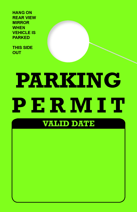 Parking Permit Hang Tag | Green | TropicTags.com 