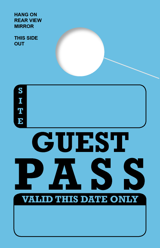 Guest Pass Hang Tag | In Stock | Blue 