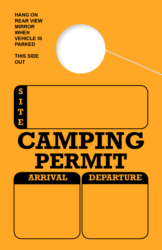 Universal Arrival/Departure Camping Permit Hanging Mirror Tag | Gold 