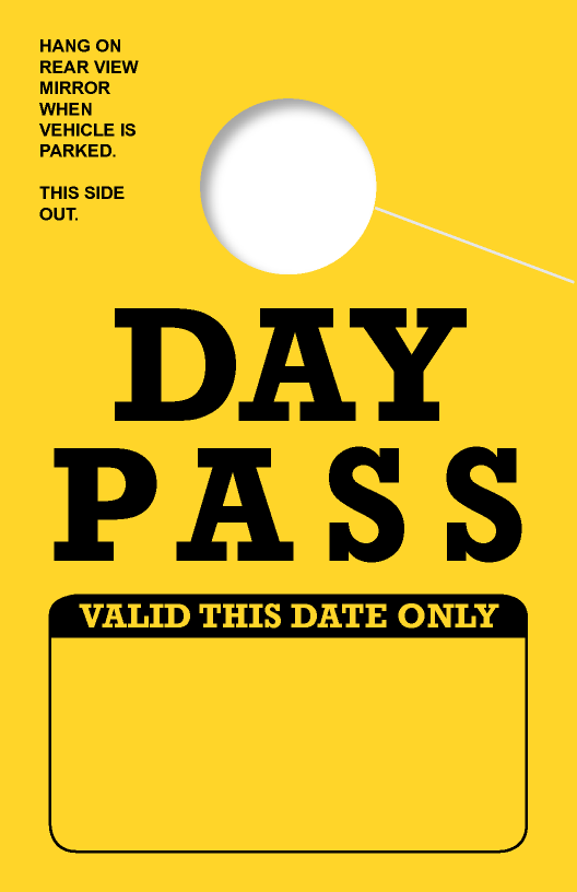 Valid This Date Only Day Pass | Bright-Yellow 