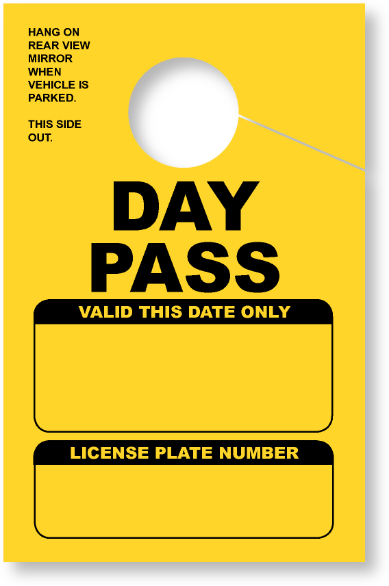 Daily Park Pass With License Plate Box | Bright-Yellow 