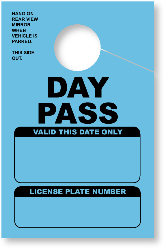 Daily Park Pass With License Plate Box | Blue 