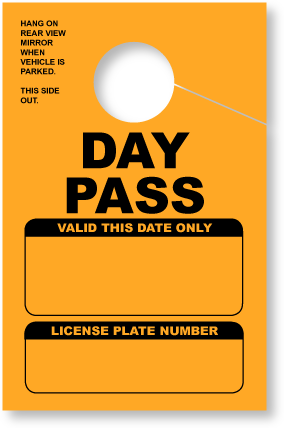 Daily Park Pass With License Plate Box | Gold 