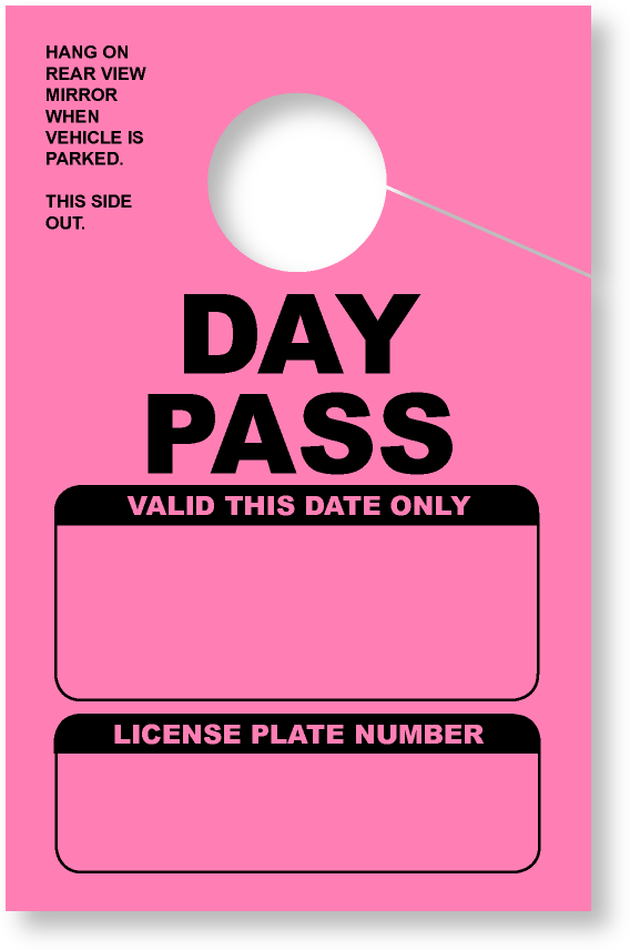 Daily Park Pass With License Plate Box | Pink 