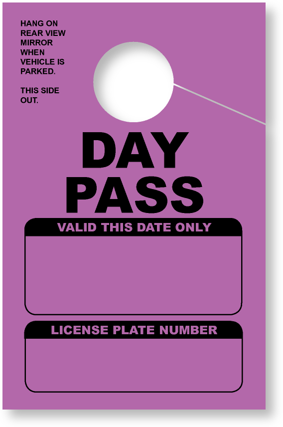 Daily Park Pass With License Plate Box | Purple 