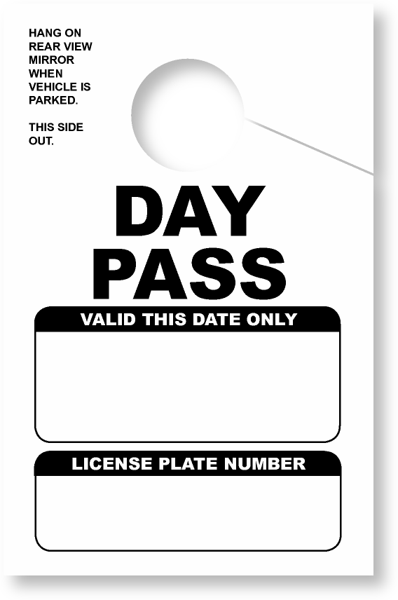 Daily Park Pass With License Plate Box | White 