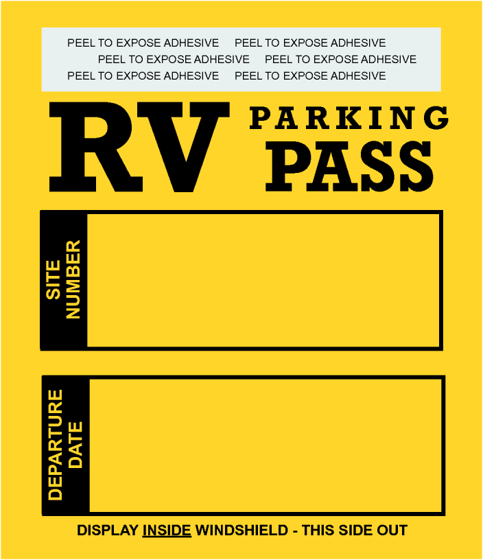 RV Parking Permit | Self Adhesive | Bright-Yellow 