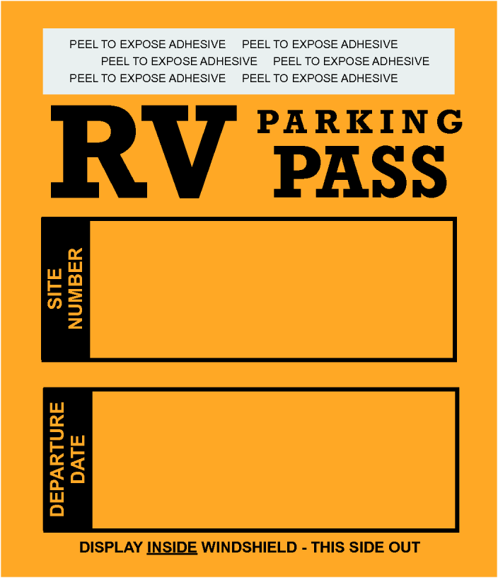 RV Parking Permit | Self Adhesive | Gold 