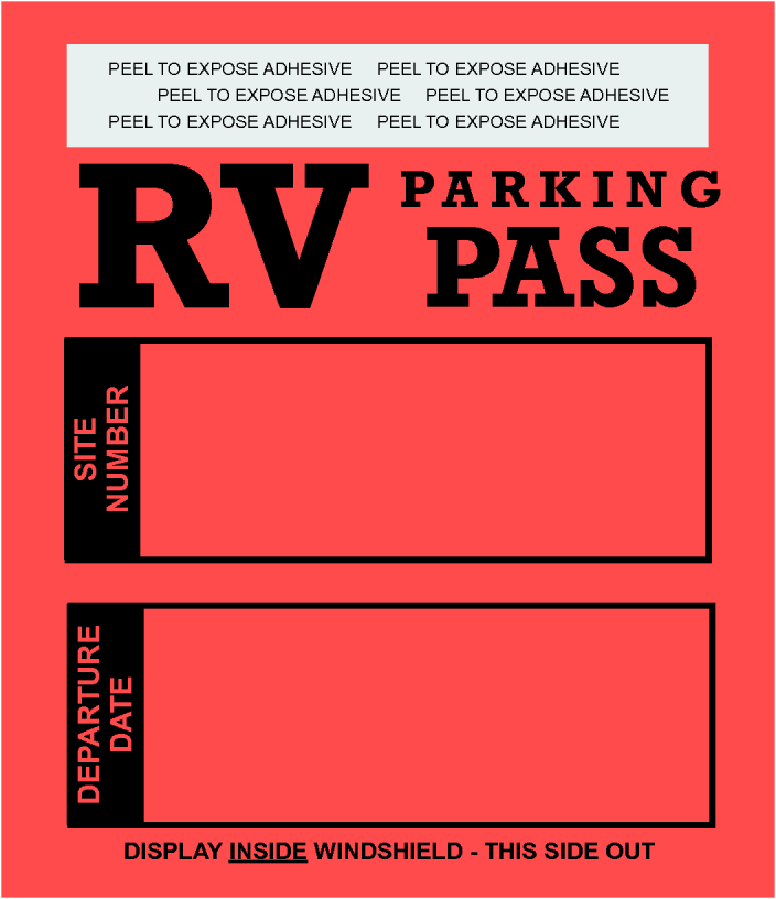 RV Parking Permit | Self Adhesive | Red 