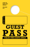 Guest Pass Hang Tag | In Stock | Bright-Yellow 