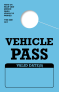 In Stock Vehicle Pass Hang Tag | Blue 