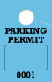 Consecutively Numbered 1 Sided Parking Permit Hang Tag | Blue 