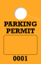 Consecutively Numbered 1 Sided Parking Permit Hang Tag | Gold 