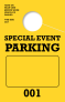 Consecutively Numbered Special Event Parking Permit Hang Tag | Bright-Yellow 