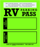 RV Parking Permit | Self Adhesive | Green 