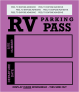 RV Parking Permit | Self Adhesive | Purple 