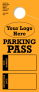 Customizable RV Parking Pass Hanging Mirror Tag | Gold 