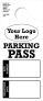 Customizable RV Parking Pass Hanging Mirror Tag | White 