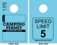 Campground/RV Park Camping Permit Hang Tag | Speed Limit 5 | Blue 