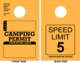 Campground/RV Park Camping Permit Hang Tag | Speed Limit 5 | Gold 