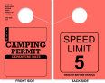 Campground/RV Park Camping Permit Hang Tag | Speed Limit 5 | Red 