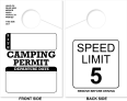 Campground/RV Park Camping Permit Hang Tag | Speed Limit 5 | White 