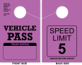 Campground/RV Park Vehicle Pass Hang Tag | Speed Limit 5 | Purple 