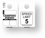 Campground Arrival/Departure Camping Permit Hang Tag | Speed Limit 5 